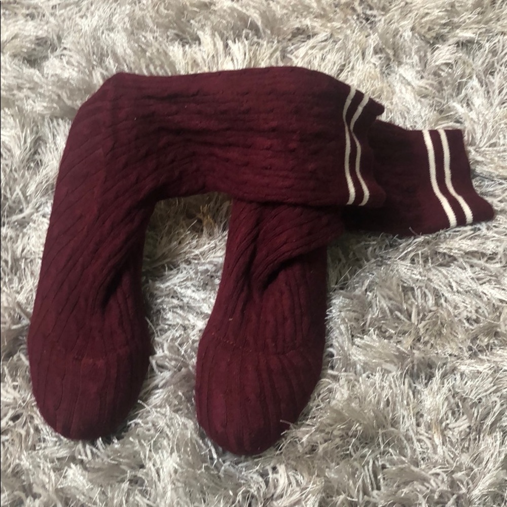 NWOT burgundy sweater sock boots!